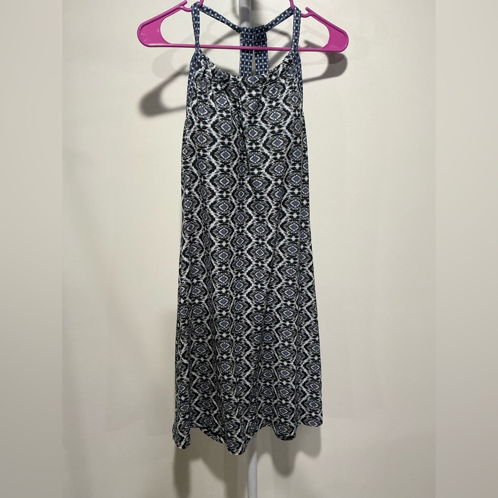 Prana Black and White Patterned Midi Dress